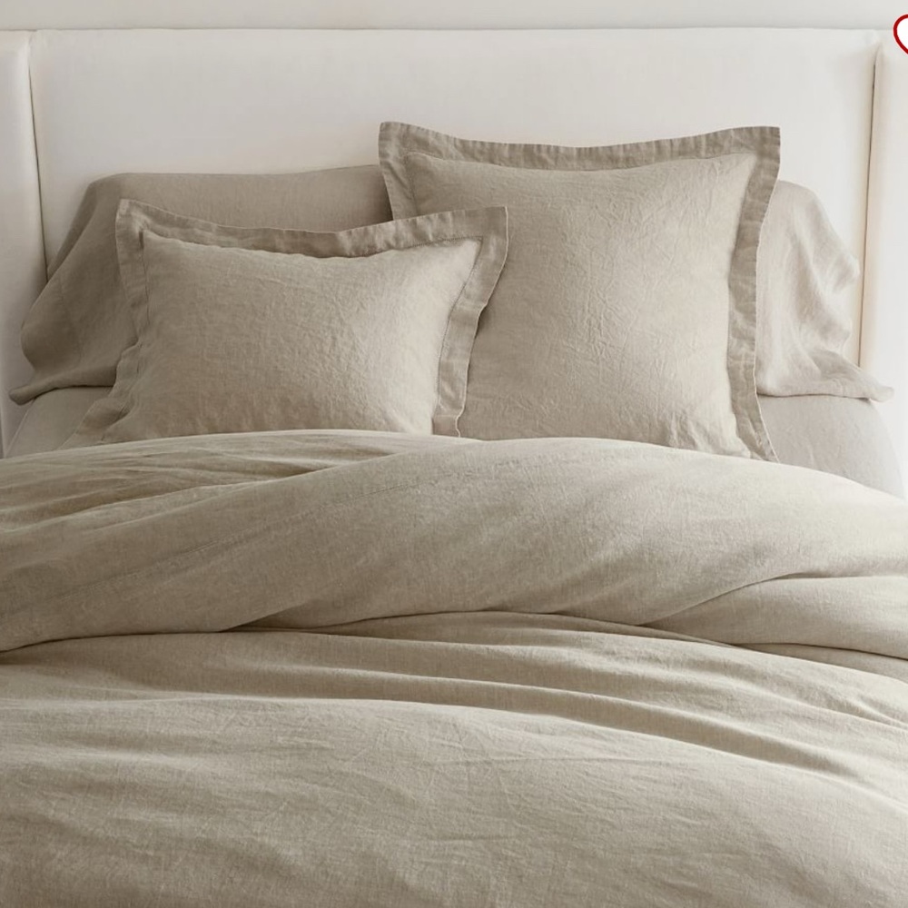 NWT Pottery Barn Belgian Flax Linen King Duvet Cover